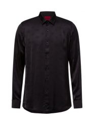 HUGO koszula casual - Elisha02 Mężczyźni Super Slim Fit wiskoza czarny, 39. Czarne koszule męskie Hugo, m, z aplikacjami, z wiskozy, bez kołnierzyka, bez ramiączek. Za 399.95 zł.