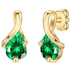 Rafaela Donata Kolczyki Srebro wysokiej próby Żółte złoto 1 ct Damski. Żółte kolczyki damskie Rafaela Donata, z cyrkonią, pozłacane, na sztyftcie. Za 119.99 zł.