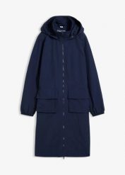 Lekka parka, hydrofobowa. Niebieskie parki damskie bonprix, bez wzorów. Za 219.99 zł.