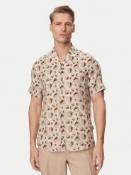 Bugatti Koszula 9253-18908E Beżowy jasny Regular Fit. Brązowe koszule męskie Bugatti, m, bez wzorów, ze lnu, bez kołnierzyka, bez ramiączek. Za 429.99 zł.