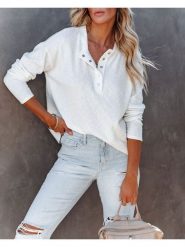 Milan Kiss Bluzka w kolorze białym rozmiar: M. Białe bluzki damskie Milan Kiss, m, bez wzorów, bez kołnierzyka, bez ramiączek. Za 126.99 zł.