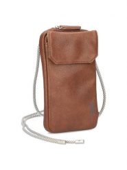 Zwei Skórzana torebka w kolorze jasnobrązowym na telefon - 10 x 19 x 3 cm rozmiar: onesize. Brązowe torebki klasyczne damskie Zwei, bez wzorów, z materiału, bez dodatków. Za 122.96 zł.