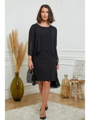 Curvy Lady Sukienka w kolorze czarnym rozmiar: 40/42. Czarne sukienki damskie Curvy Lady, bez wzorów, klasyczne, bez kołnierzyka, bez ramiączek, mini. Za 153.71 zł.