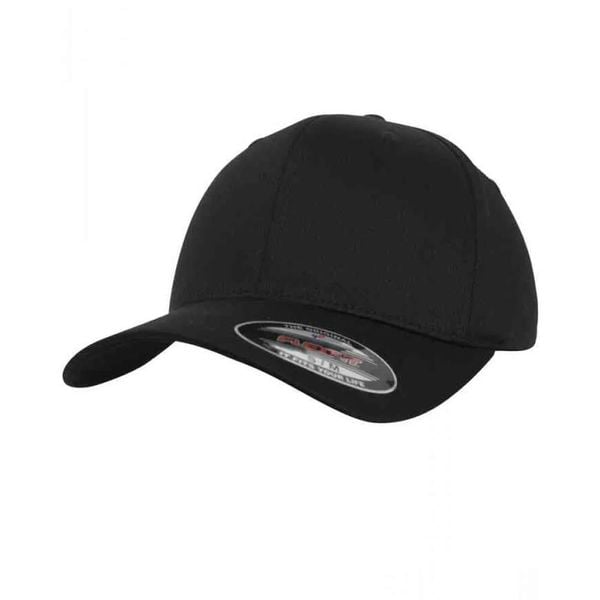 Czapka Z Daszkiem Organiczna Bawełna. Czarne czapki z daszkiem damskie FLEXFIT, bez wzorów, z bawełny. Za 77.99 zł.