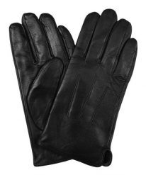 Czarne Męskie Skórzane Rękawiczki, Skóra Bydlęca -HIS STORY- Eleganckie, Jesienno-Zimowe, Ocieplane. Czarne rękawiczki męskie His Story, na zimę, bez wzorów, ze skóry. Za 99.00 zł.