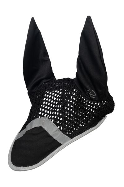Czapka krótka odblaskowa dla konia HKM. Czarne czapki męskie HKM, bez wzorów, z materiału. Za 119.00 zł.