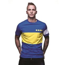Koszulka dla dorosłych - Boca Capitano - Niebieska. Niebieskie t-shirty sportowe męskie COPA FOOTBALL, s, bez ramiączek, do piłki nożnej. Za 211.77 zł.
