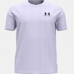 Męski T-Shirt Under Armour Koszulka Męska Sportowa Basic. Fioletowe t-shirty męskie Under Armour, m, bez wzorów, bez kołnierzyka. Za 99.99 zł.