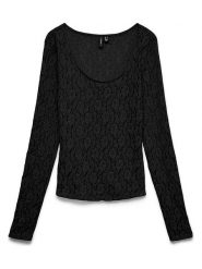Vero Moda Bluzka w kolorze czarnym rozmiar: XS. Czarne bluzki damskie Vero Moda, xs, bez wzorów, z koronki, bez kołnierzyka, bez ramiączek. Za 99.95 zł.