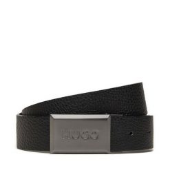 Pasek Męski HUGO. Czarne paski męskie Hugo, bez wzorów. Za 239.99 zł.