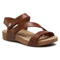 Sandały Josef Seibel. Brązowe sandały damskie Josef Seibel, bez wzorów, bez obcasa, na płaskiej podeszwie. Za 359.99 zł.
