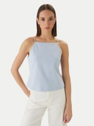 Calvin Klein Jeans Top Ponte LV044F206G Niebieski Slim Fit. Niebieskie topy damskie Calvin Klein Jeans, xxs, bez wzorów, z jeansu, bez ramiączek. Za 249.99 zł.