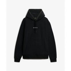 Polarowa bluza z kapturem z mikro logo Superdry. Czarne bluzy z kapturem męskie Superdry., xl, z polaru. Za 373.30 zł.