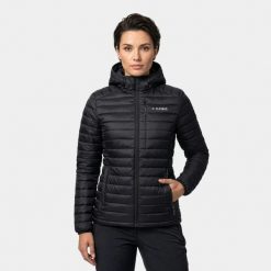 Kurtka damska puchowa lekka Alpinus Kiruna. Czarne kurtki damskie Alpinus, na jesień, m, bez wzorów, z nylonu, z kapturem. Za 399.00 zł.