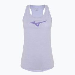 Koszulka do biegania damska Mizuno Core RB Tank. Fioletowe t-shirty damskie Mizuno, l, bez wzorów, z materiału, bez ramiączek. Za 79.99 zł.