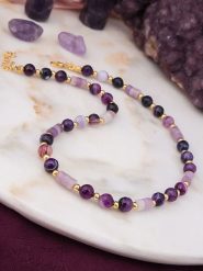 Pierres de Jade Pozłacany naszyjnik z elementami ozdobnymi - dł. 45 cm rozmiar: onesize. Różowe naszyjniki damskie Pierres de Jade, pozłacane. Za 69.99 zł.