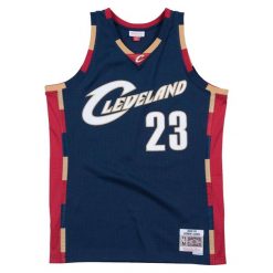 Koszulka męska do koszykówki Mitchell & Ness Cavaliers Lebron James. Niebieskie t-shirty sportowe męskie Mitchell & Ness, l, bez ramiączek, do koszykówki. Za 559.00 zł.