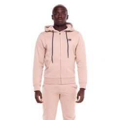 Bluza z bawełna z kaptur na co dzień na siłownię. Brązowe bluzy sportowe męskie LEONE 1947 APPAREL, bez wzorów, z bawełny, sportowe, bez kołnierzyka, bez ramiączek. W wyprzedaży za 193.24 zł.