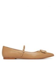 TWINSET Baleriny 251TCP064 Brązowy. Brązowe baleriny damskie Twinset, bez wzorów, ze skóry, bez obcasa. Za 539.99 zł.