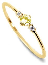 OR Carats Złoty pierścionek z diamentem i cytrynem rozmiar: 50. Żółte pierścionki damskie OR Carats, z cytrynem, złote. Za 565.99 zł.