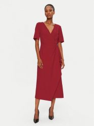 DKNY Sukienka koktajlowa DD4H1B66 Czerwony Slim Fit. Czerwone sukienki damskie DKNY, bez wzorów, z syntetyku, wizytowe, bez kołnierzyka, bez ramiączek. Za 379.99 zł.