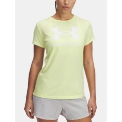 Koszulka Damska T-Shirt Damski Sportowy Under Armour Graphic Rival Logo S. Żółte bluzki sportowe damskie Under Armour, s, bez kołnierzyka, bez ramiączek. Za 99.99 zł.
