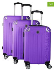 Geographical Norway 3-częściowy zestaw "Softless" w kolorze fioletowym rozmiar: onesize. Różowe walizki Geographical Norway, bez wzorów, z materiału. Za 347.99 zł.