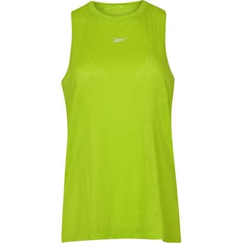 Koszulka treningowa damska Reebok HS4758. Zielone bluzki sportowe damskie Reebok, l, z bawełny, bez kołnierzyka, bez ramiączek. Za 137.65 zł.