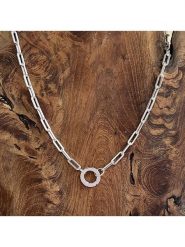 Eclat d'Argent Srebrny naszyjnik z elementem ozdobnym - dł. 45 cm rozmiar: onesize. Szare naszyjniki damskie Eclat d'Argent, srebrne. Za 431.47 zł.