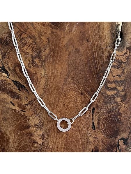 Eclat d'Argent Srebrny naszyjnik z elementem ozdobnym - dł. 45 cm rozmiar: onesize. Szare naszyjniki damskie Eclat d'Argent, srebrne. Za 420.68 zł.