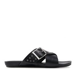 Klapki QUAZI. Czarne klapki damskie QUAZI, bez wzorów, bez obcasa. Za 269.99 zł.