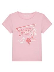 Guess T-Shirt J5GI30 K6YW4 Różowy Regular Fit. Czerwone koszulki dziewczęce Guess, z aplikacjami, z bawełny, bez ramiączek. Za 49.99 zł.
