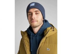 LEE BEANIE MĘSKA CZAPKA ZIMOWA LOGO PARRY BLUE LP514766 112320590. Niebieskie czapki męskie Lee, na zimę, bez wzorów. Za 69.99 zł.