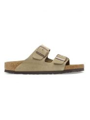 Birkenstock Skórzane klapki "Arizona" w kolorze szarobrązowym rozmiar: 40. Brązowe klapki damskie Birkenstock, bez wzorów, ze skóry, bez obcasa. Za 390.92 zł.