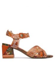 Laura Vita Sandały Jacqueso 03 Brązowy. Brązowe sandały damskie Laura Vita, bez wzorów, ze skóry, bez obcasa, na słupku. Za 389.99 zł.