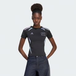 KOSZULKA AUDI REVOLUT F1 TEAM TEAMGEIST. Czarne bluzki sportowe damskie Adidas, l, z dzianiny, bez kołnierzyka, bez ramiączek. Za 259.00 zł.