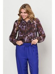 &Co Woman Bluzka "Andrea" w kolorze brązowo-fioletowym rozmiar: XL. Brązowe bluzki damskie &Co Woman, xl, bez wzorów, z wiskozy, bez kołnierzyka, bez ramiączek. Za 248.95 zł.