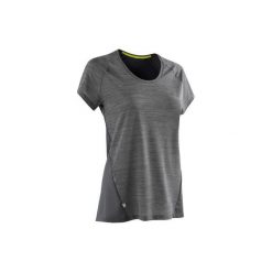 Koszulka do biegania RUN LIGHT damska. Fioletowe t-shirty damskie KALENJI, bez wzorów, z elastanu, bez kołnierzyka. Za 39.99 zł.