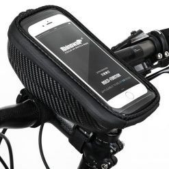Torba rowerowa na kierownicę z miejscem na telefon Rhinowalk E001 twarda. Czarne torebki klasyczne damskie RHINOWALK, bez wzorów, bez dodatków. Za 69.00 zł.