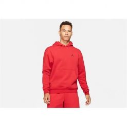 Bluza sportowa męska Nike Air Jordan Essential Fleece. Czerwone bluzy sportowe męskie Nike, bez wzorów, sportowe, bez kołnierzyka, bez ramiączek. Za 399.99 zł.