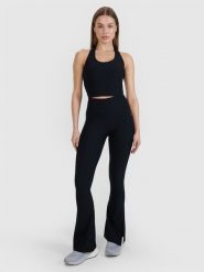 4F Legginsy z rozszerzanymi nogawkami damskie 4F x Anna Lewandowska - czarne S. Czarne legginsy damskie 4f, l, bez wzorów, z dzianiny. Za 99.99 zł.