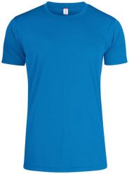 Clique Basic Active-T Junior koszulka 100% poliester UV/50 – royal blue. Niebieskie t-shirty damskie CLIQUE, bez wzorów, z dżerseju, bez kołnierzyka. Za 88.40 zł.