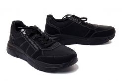 RIEKER B5003-00 black, półbuty męskie. Czarne półbuty męskie Rieker, bez zapięcia. Za 239.94 zł.