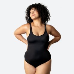 Strój kąpielowy menstruacyjny Ecowoman średnia chłonność. Czarne bikini damskie ECOWOMAN, bez wzorów. Za 166.85 zł.