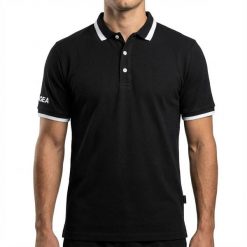 Męska Koszulka Polo Tenisowa Krótki Rękaw Czarny-Biały. Białe koszulki polo męskie Legea, m, bez wzorów, z bawełny, bez ramiączek. Za 64.00 zł.