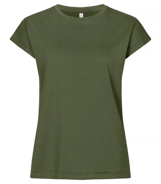 Clique Fashion Top Women – damska koszulka, luźny krój. Zielone t-shirty damskie CLIQUE, m, bez wzorów, z bawełny, bez kołnierzyka. Za 112.69 zł.