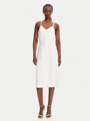 Elisabetta Franchi Sukienka koktajlowa AB74852E2 360 Biały Regular Fit. Białe sukienki damskie Elisabetta Franchi, bez wzorów, z syntetyku, wizytowe, bez kołnierzyka, bez ramiączek. Za 2,579.00 zł.