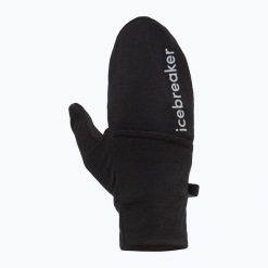 Rękawiczki trekkingowe icebreaker Merino Sierra Convertible Mitten. Czarne rękawiczki męskie Icebreaker, bez wzorów. Za 149.99 zł.
