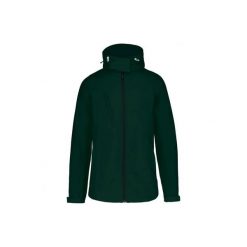 Kurtka damska z kapturem Kariban Softshell. Zielone kurtki damskie KARIBAN, bez wzorów, z softshellu, z kapturem. Za 277.00 zł.