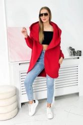 Bluza z krótkim suwakiem czerwona. Czerwone bluzy z kapturem damskie KESI, l, z bawełny. Za 355.46 zł.